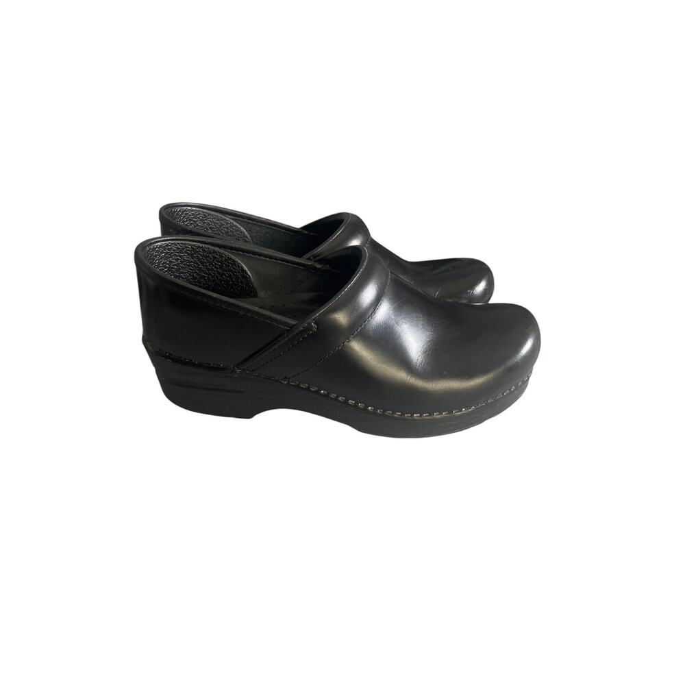 Dansko Women’s Black Leather Professional Cabrio Clogs Size-38 US-8